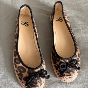 SO Brown and Black Leopard Print Flats